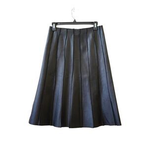 Anne Klein Leather A Line Flare Skirt Black Size 4 Small